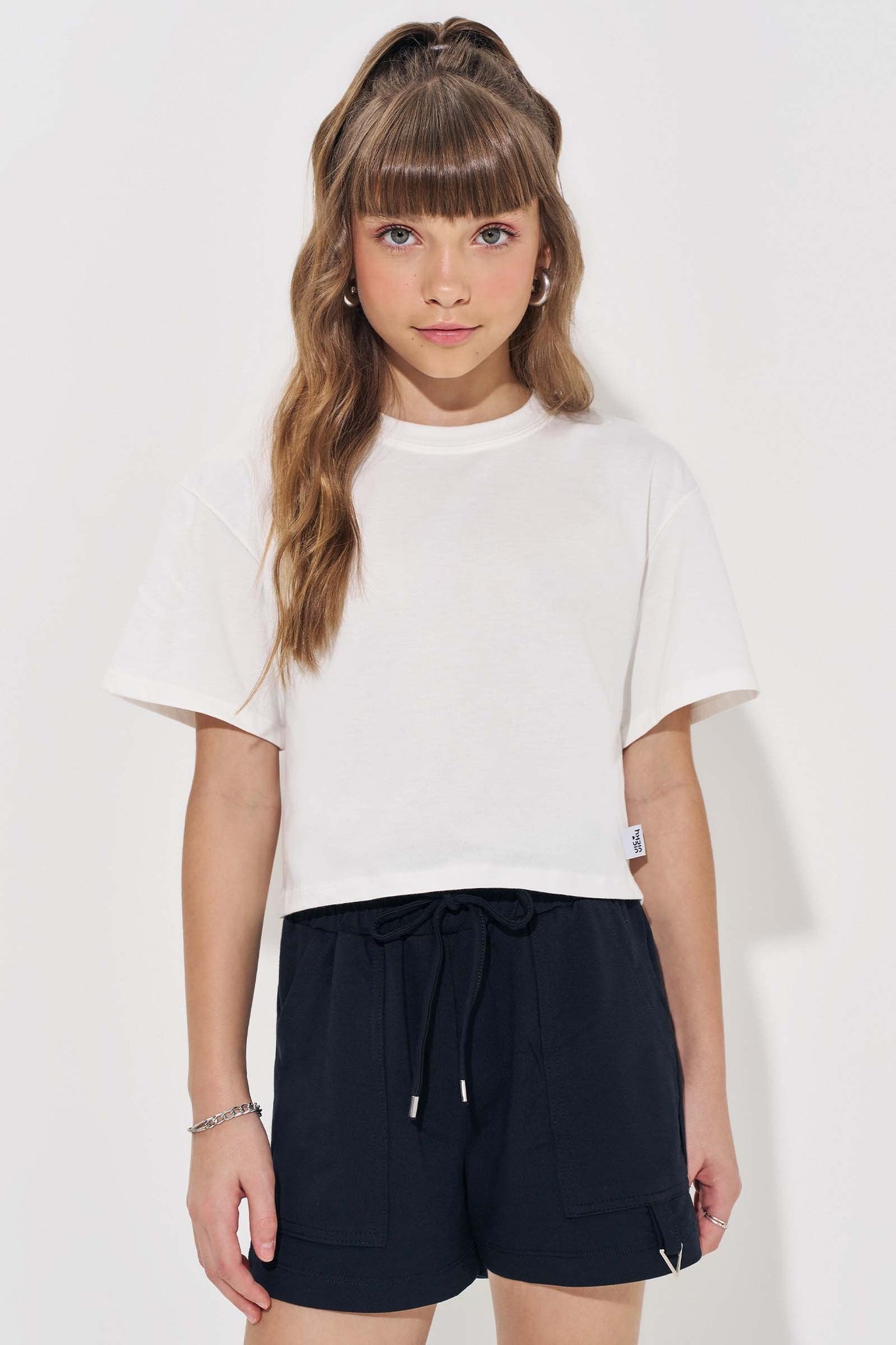 Camiseta Boxy Over em Meia Malha 83533 Vic&Vicky Teen Menina