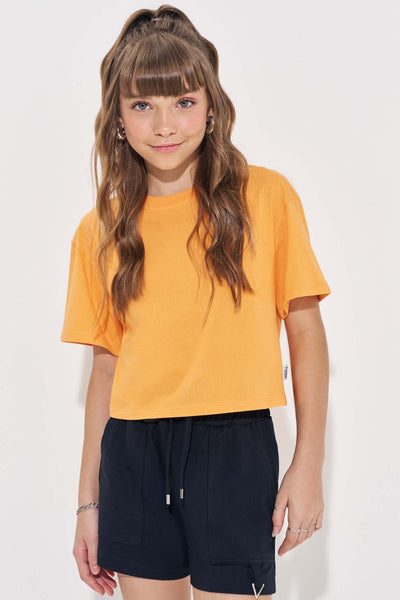 Camiseta Boxy Over em Meia Malha 83533 Vic&Vicky Teen Menina