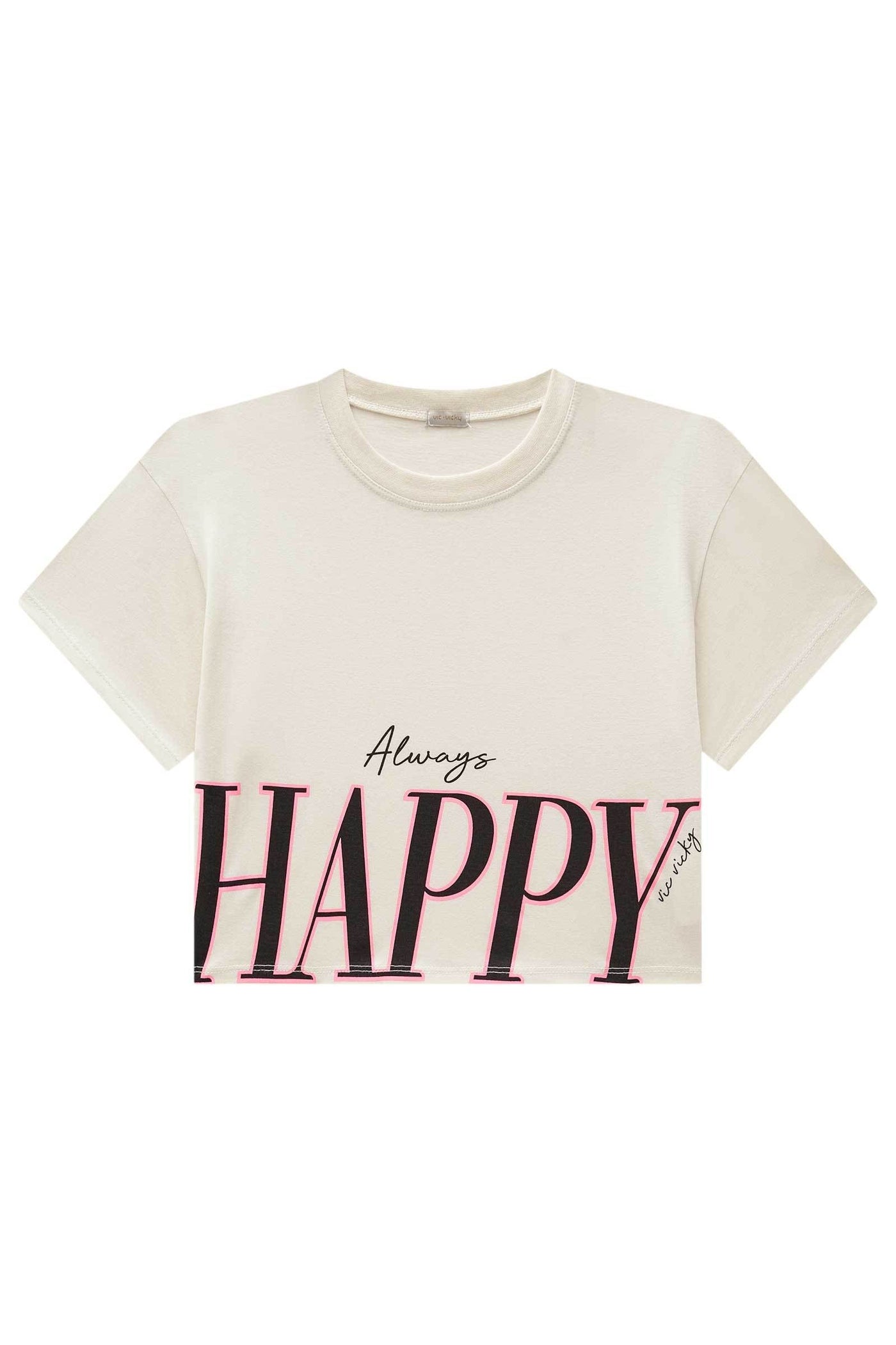 Camiseta Boxy Over em Meia Malha 83536 Vic&Vicky Teen Menina