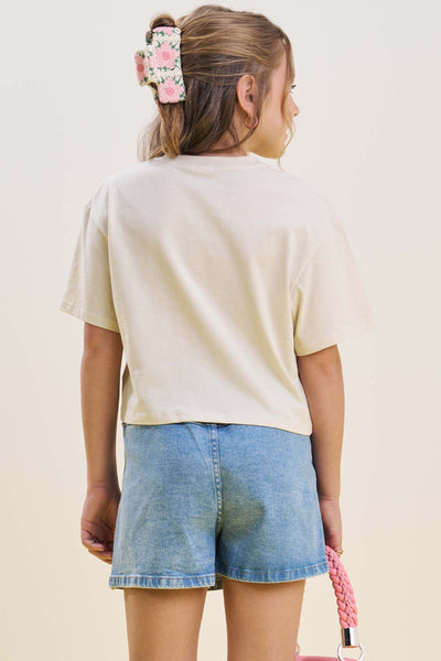 Camiseta Boxy Over em Meia Malha 83536 Vic&Vicky Teen Menina