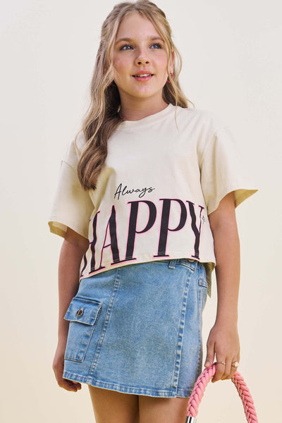 Camiseta Boxy Over em Meia Malha 83536 Vic&Vicky Teen Menina