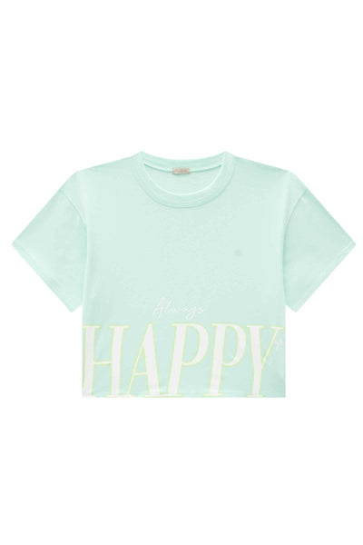 Camiseta Boxy Over em Meia Malha 83536 Vic&Vicky Teen Menina