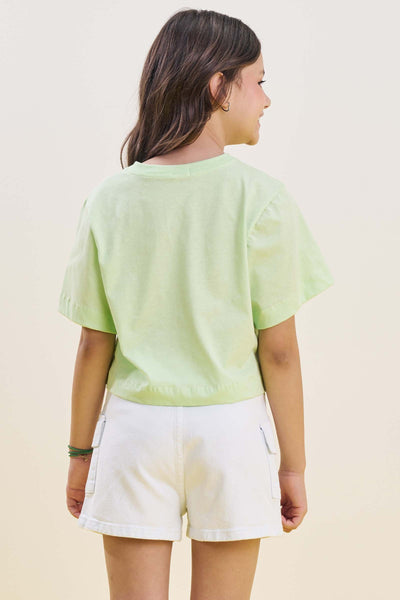 Camiseta Boxy Over em Meia Malha 85313 Vic&Vicky Teen Menina