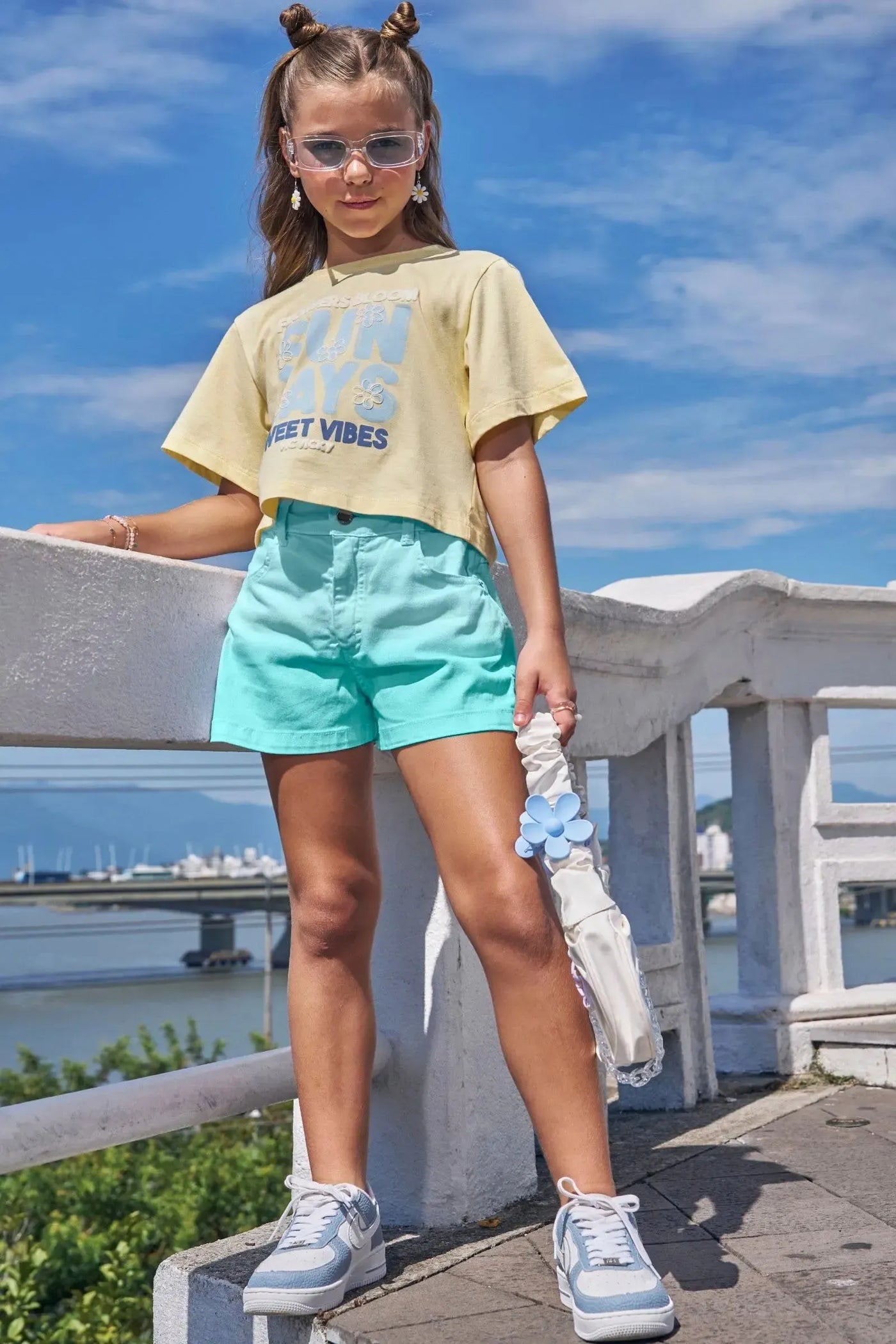 Camiseta Boxy Over em Meia Malha 86893 Vic&Vicky Teen Menina