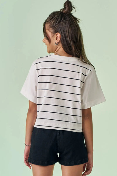 Camiseta Boxy Over em Meia Malha 86910 Vic&Vicky Teen Menina