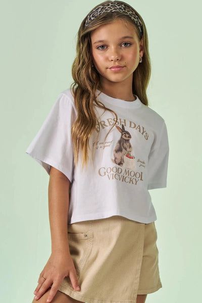 Camiseta Boxy Over em Meia Malha 87511 Vic&Vicky Teen Menina