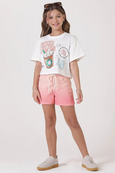 Camiseta Boxy Over em Meia Malha 90461 Vic&Vicky Teen Menina