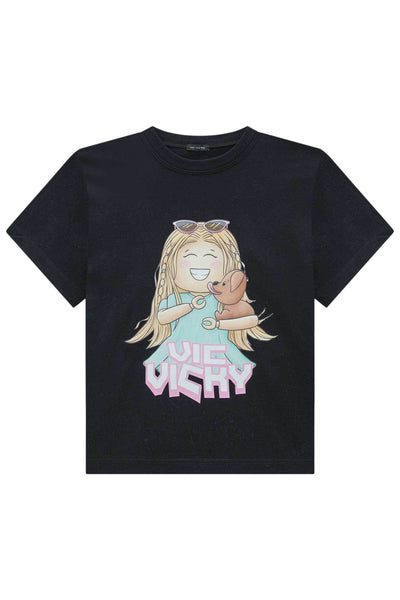 Camiseta Comfy em Meia Malha 85309 Vic&Vicky Teen Menina