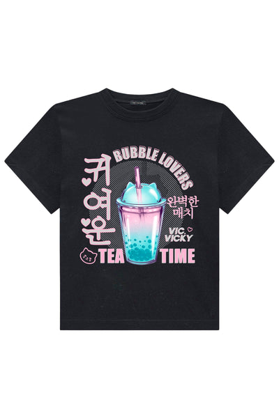 Camiseta Comfy em Meia Malha 90355 Vic&Vicky Teen Menina