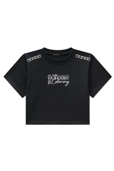 Camiseta Cropped em Meia Malha 82822 Vic&Vicky Teen Menina