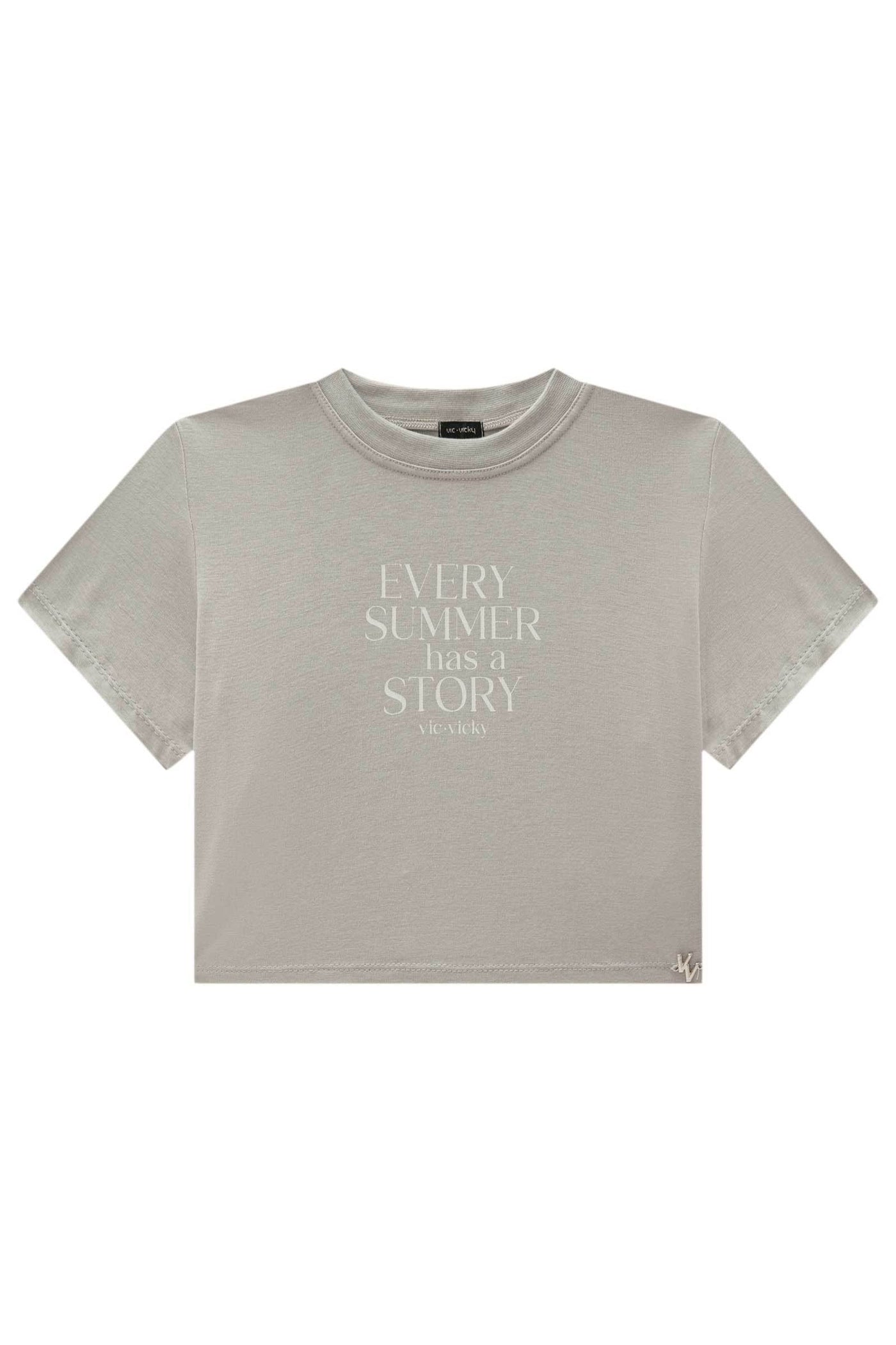 Camiseta Cropped em Viscolycra 83893 Vic&Vicky Teen Menina