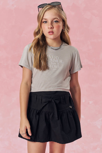 Camiseta Cropped em Viscolycra 83893 Vic&Vicky Teen Menina