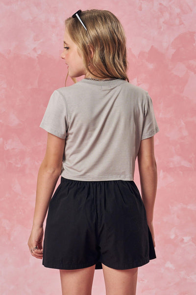 Camiseta Cropped em Viscolycra 83893 Vic&Vicky Teen Menina