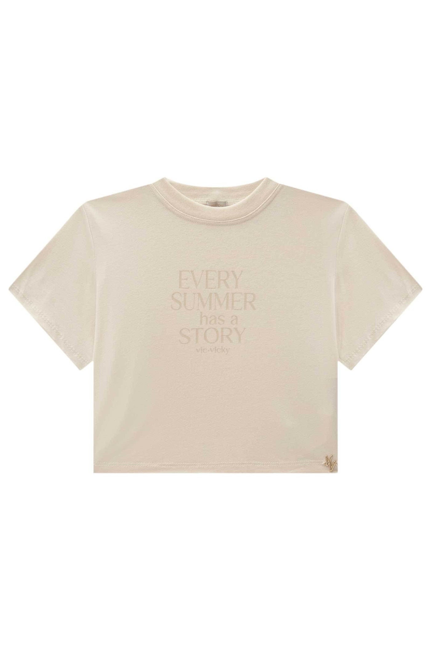 Camiseta Cropped em Viscolycra 83893 Vic&Vicky Teen Menina
