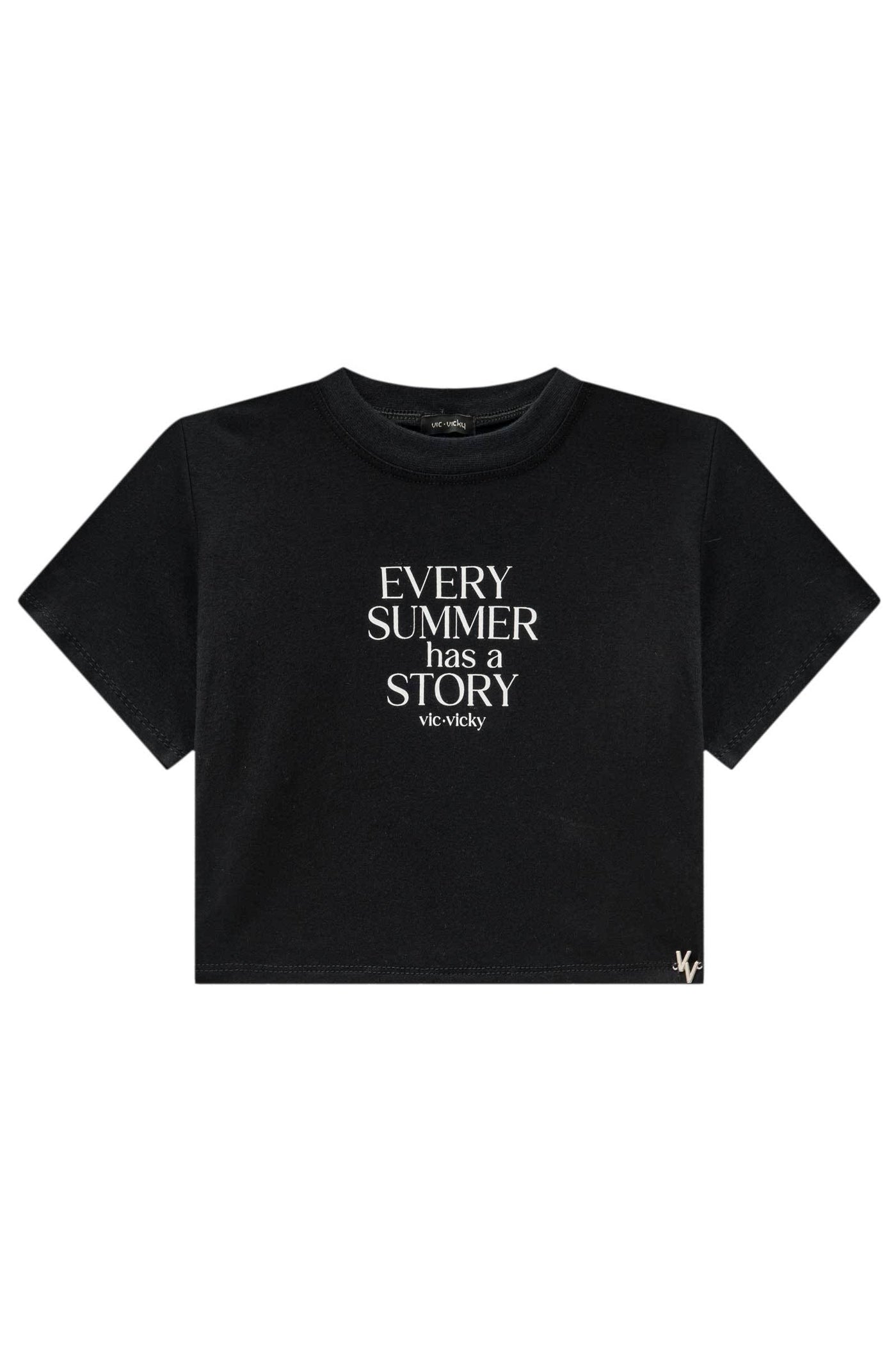 Camiseta Cropped em Viscolycra 83893 Vic&Vicky Teen Menina
