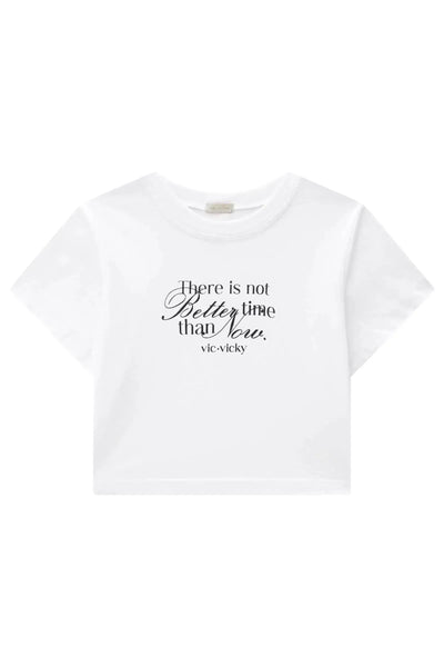 Camiseta Cropped Over em Meia Malha 86897 Vic&Vicky Teen Menina