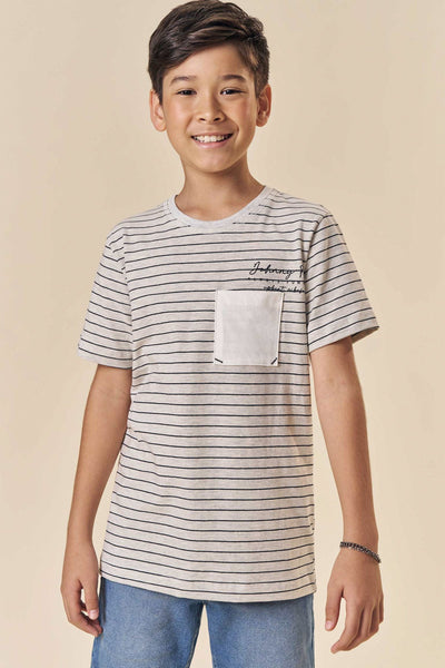 Camiseta em Cotton Listrado Fio Tinto 83508 Johnny Fox Teen Menino