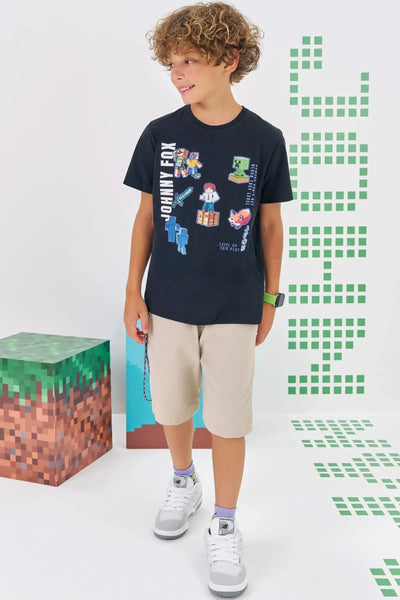 Camiseta em Meia Malha 86317 Johnny Fox Teen Menino