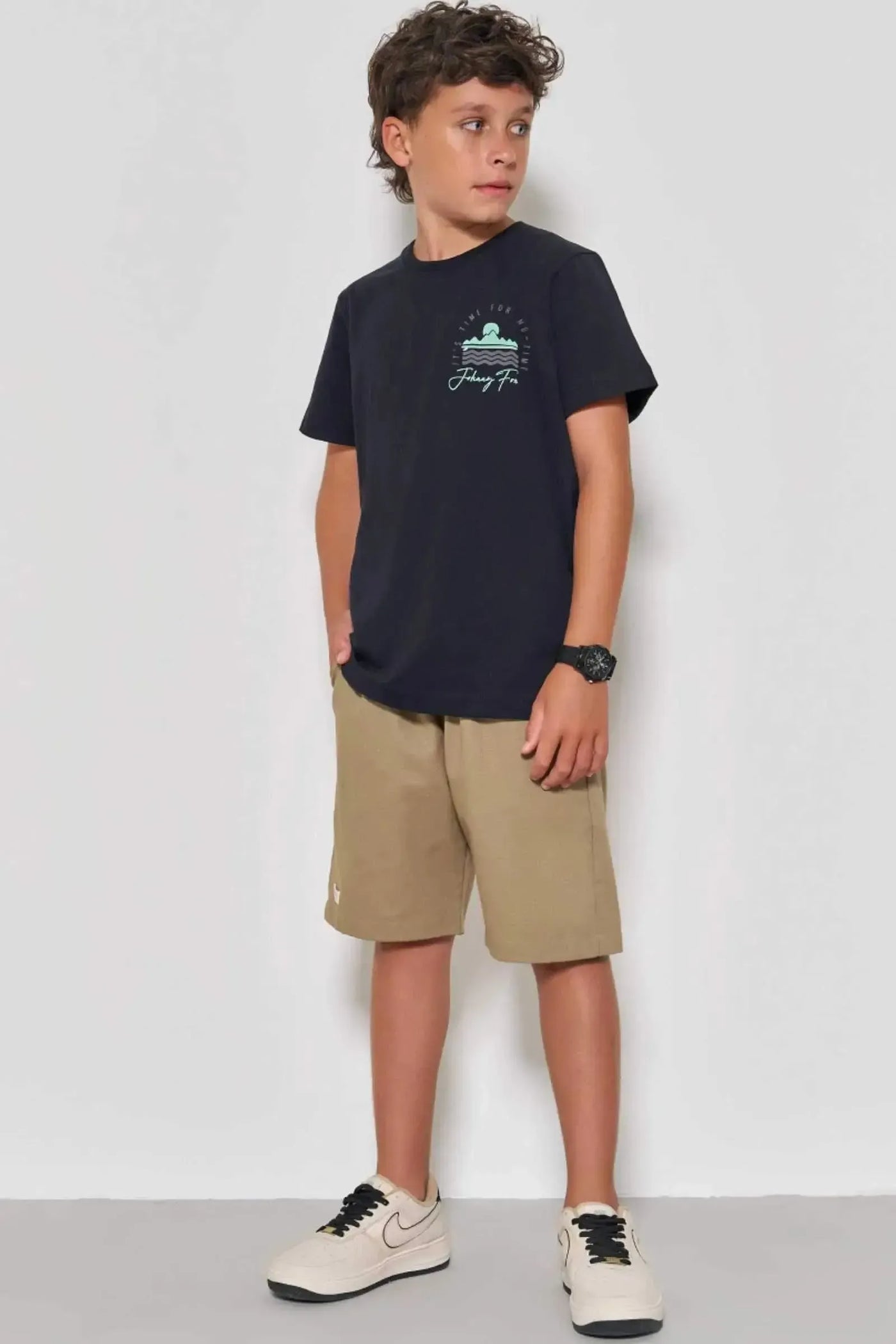 Camiseta em Meia Malha 87006 Johnny Fox Teen Menino