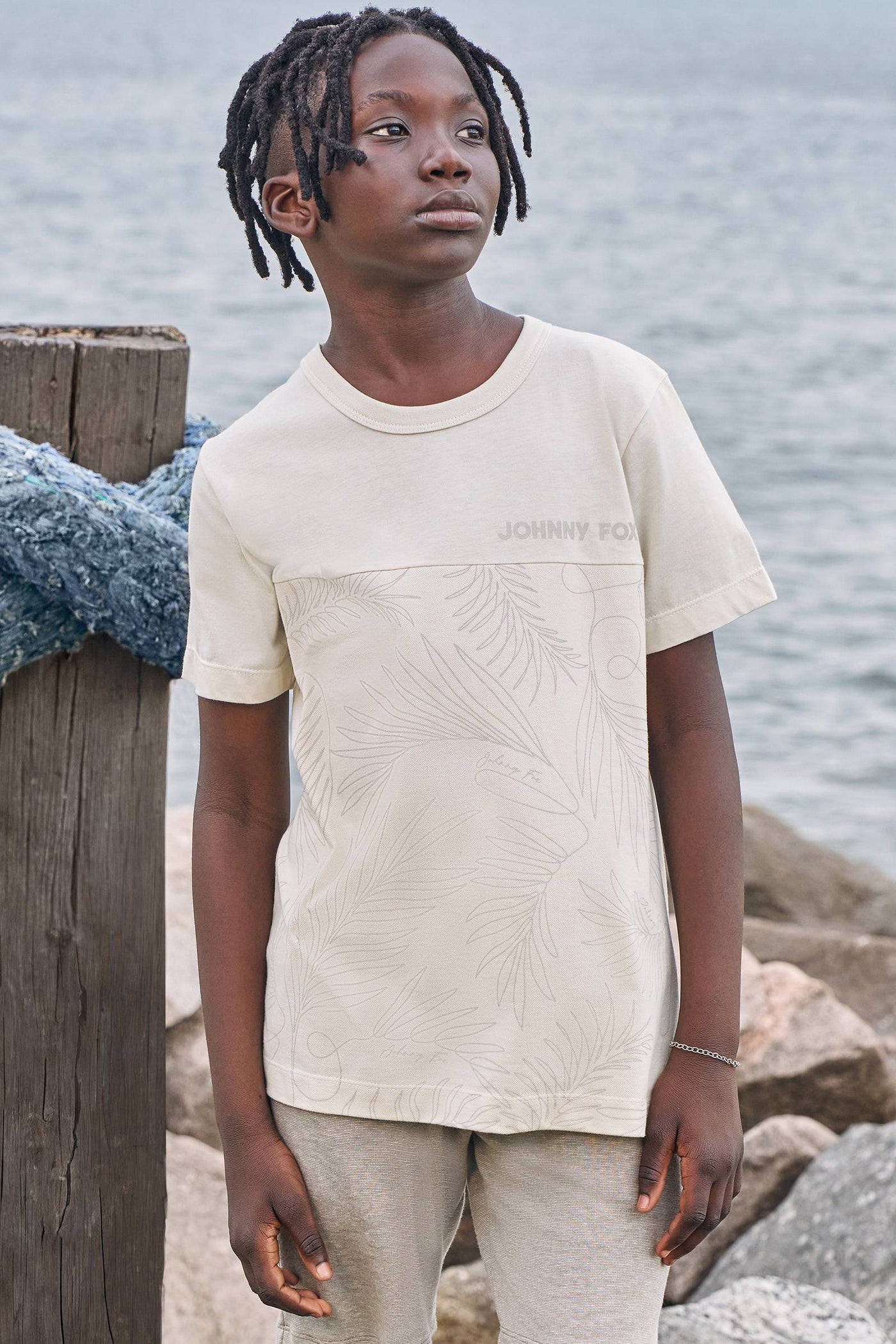 Camiseta em Meia Malha com Detalhe em Piquet 83579 Johnny Fox Teen Menino