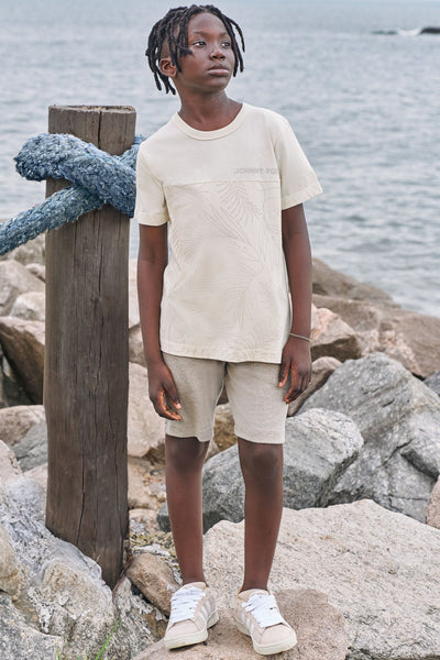 Camiseta em Meia Malha com Detalhe em Piquet 83579 Johnny Fox Teen Menino