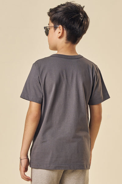 Camiseta em Meia Malha com Detalhe em Piquet 83579 Johnny Fox Teen Menino