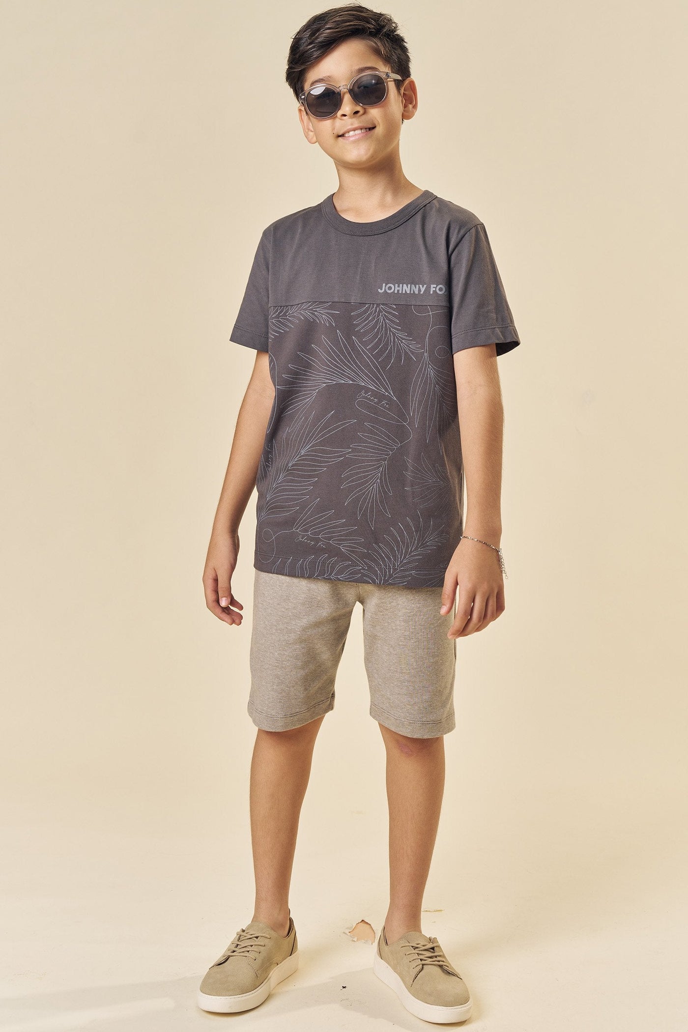 Camiseta em Meia Malha com Detalhe em Piquet 83579 Johnny Fox Teen Menino