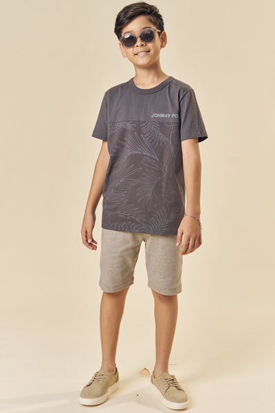 Camiseta em Meia Malha com Detalhe em Piquet 83579 Johnny Fox Teen Menino