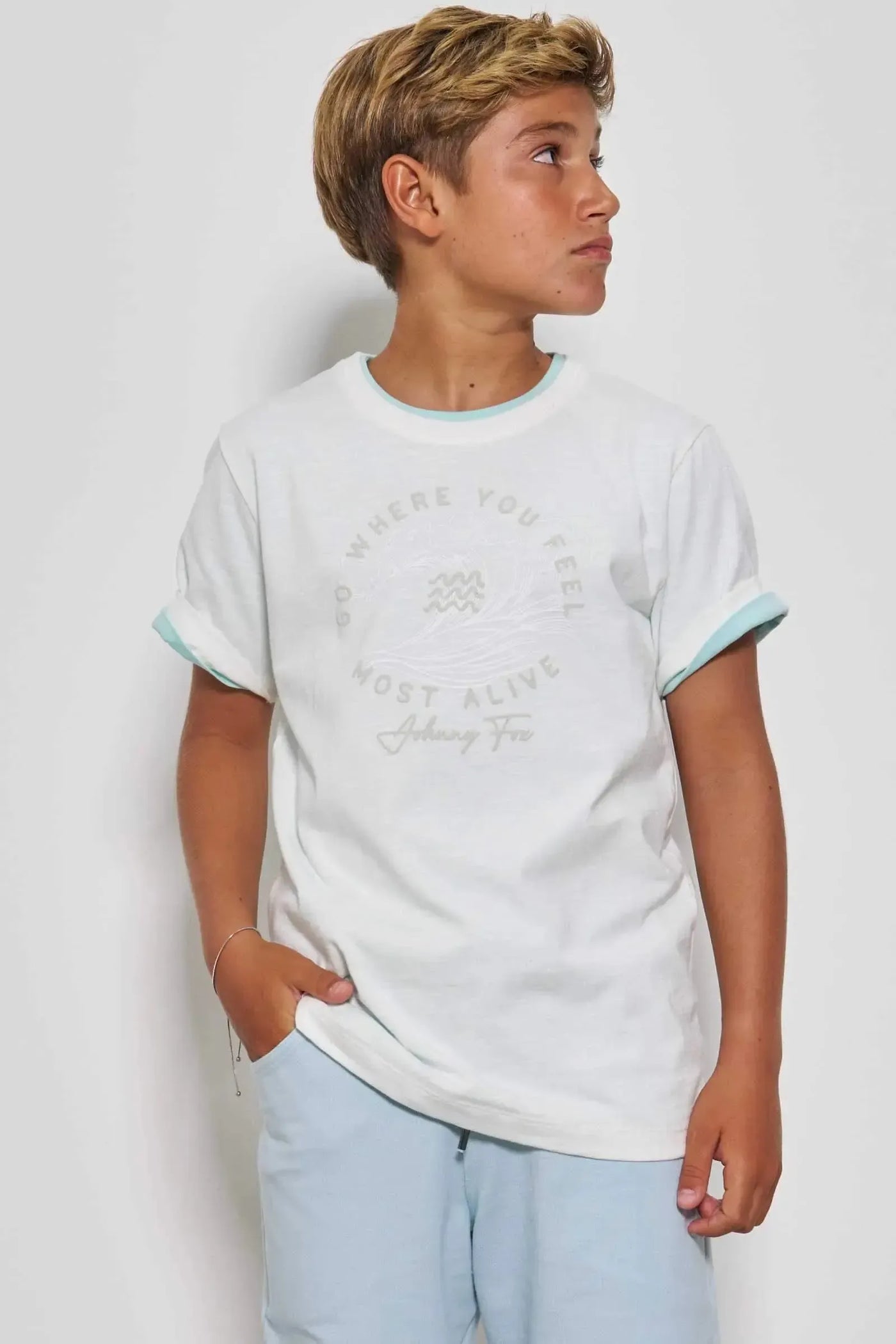 Camiseta em Meia Malha Flamê 86830 Johnny Fox Teen Menino