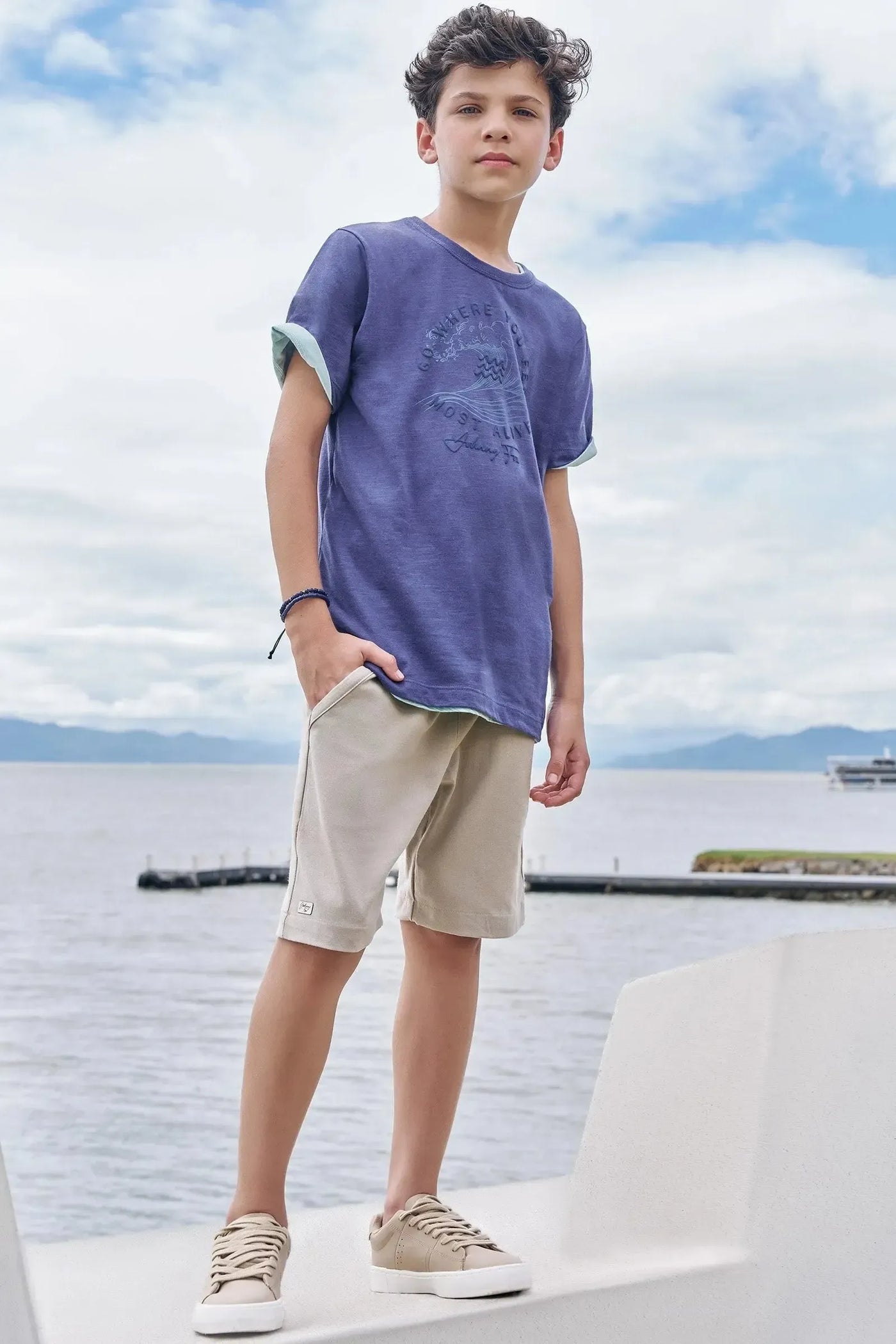 Camiseta em Meia Malha Flamê 86830 Johnny Fox Teen Menino