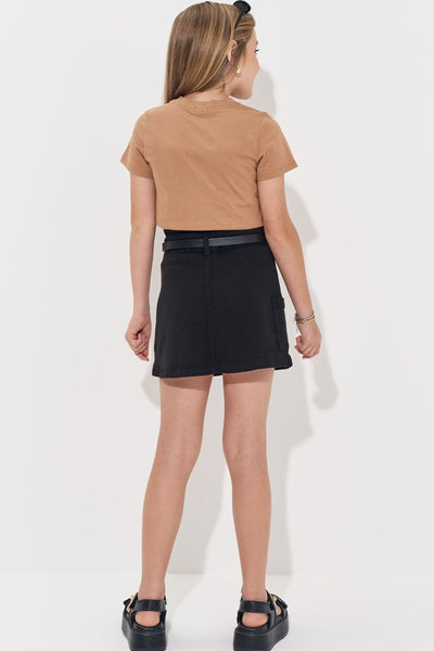 Camiseta Top Cropped Sobreposição em Meia Malha e Regata em Canelado Liz 83541 Vic&Vicky Teen Menina