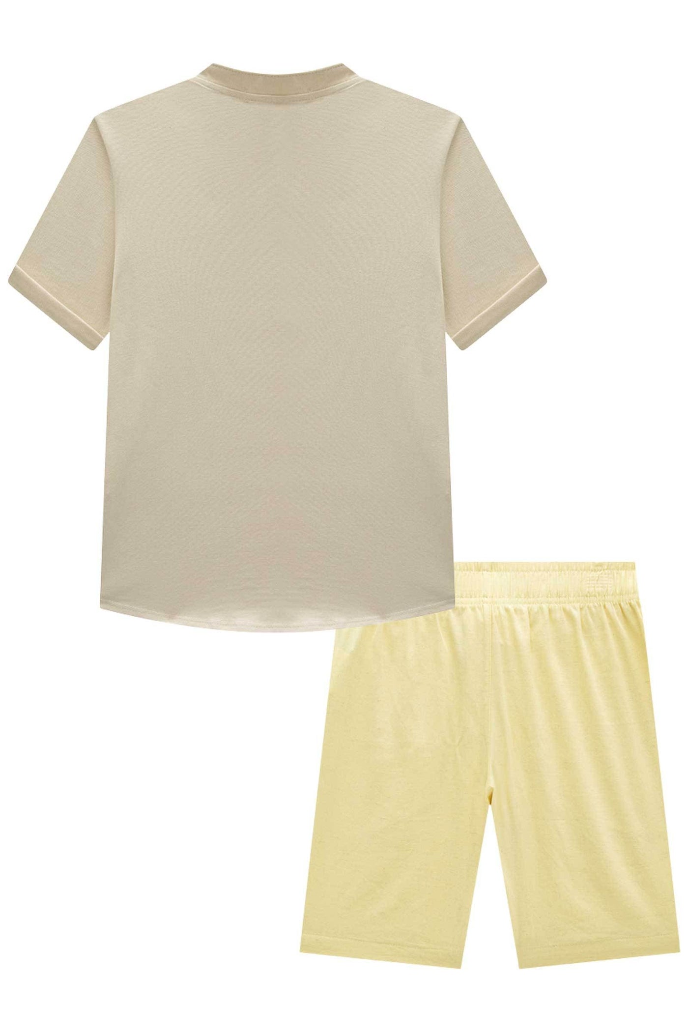 Conjunto de Bata em Meia Malha e Bermuda em Linho Santorine com Elastano 84113 Johnny Fox Teen Menino