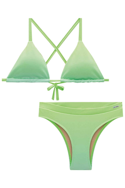 Conjunto de Biquini Cortininha e Calcinha Tradicional em Malha Uv 50+ 84343 Vic&Vicky Teen Menina