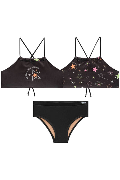 Conjunto de Biquini Reversível e Calcinha Tradicional em Malha Uv 50+ 84352 Vic&Vicky Teen Menina