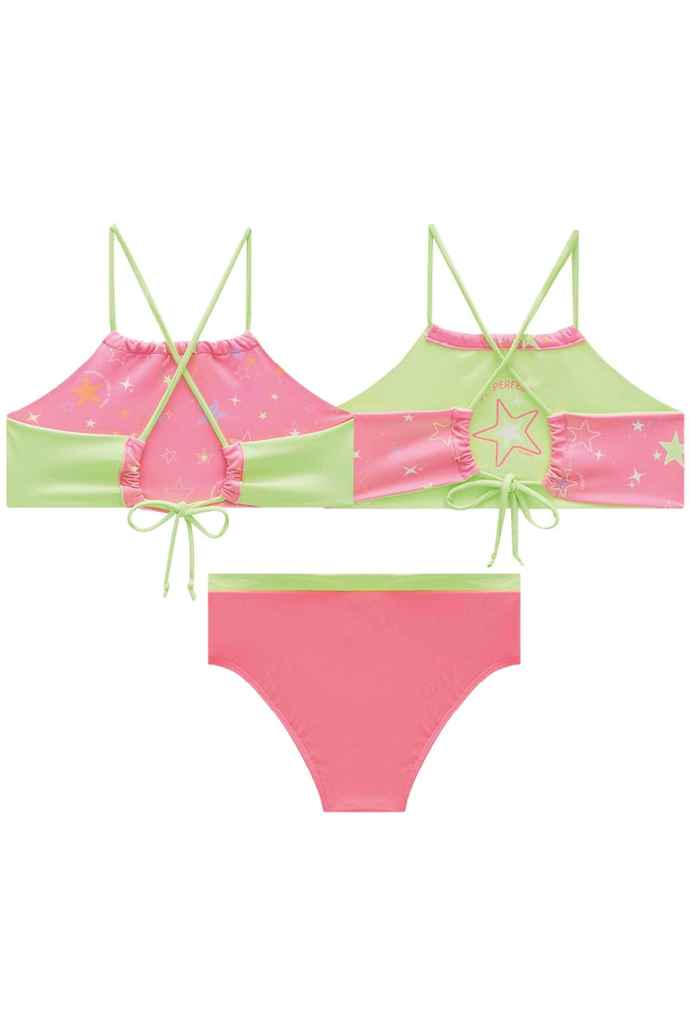 Conjunto de Biquini Reversível e Calcinha Tradicional em Malha Uv 50+ 84352 Vic&Vicky Teen Menina