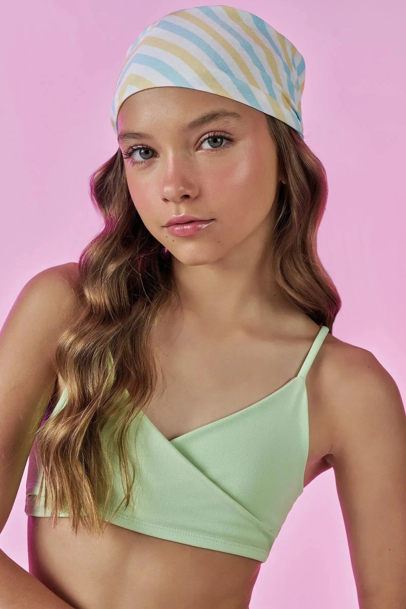 Conjunto de Biquini Top Transpassado e Calcinha Tradicional em Malha Poliamida UV 50+ 87996 Vic&Vicky Teen Menina