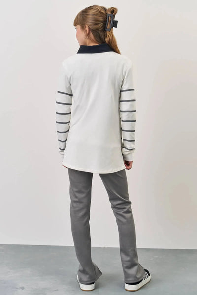 Conjunto de Blusa Alongada em Molevisco e Legging em Suede Twill 81062 Vic&Vicky Teen Menina