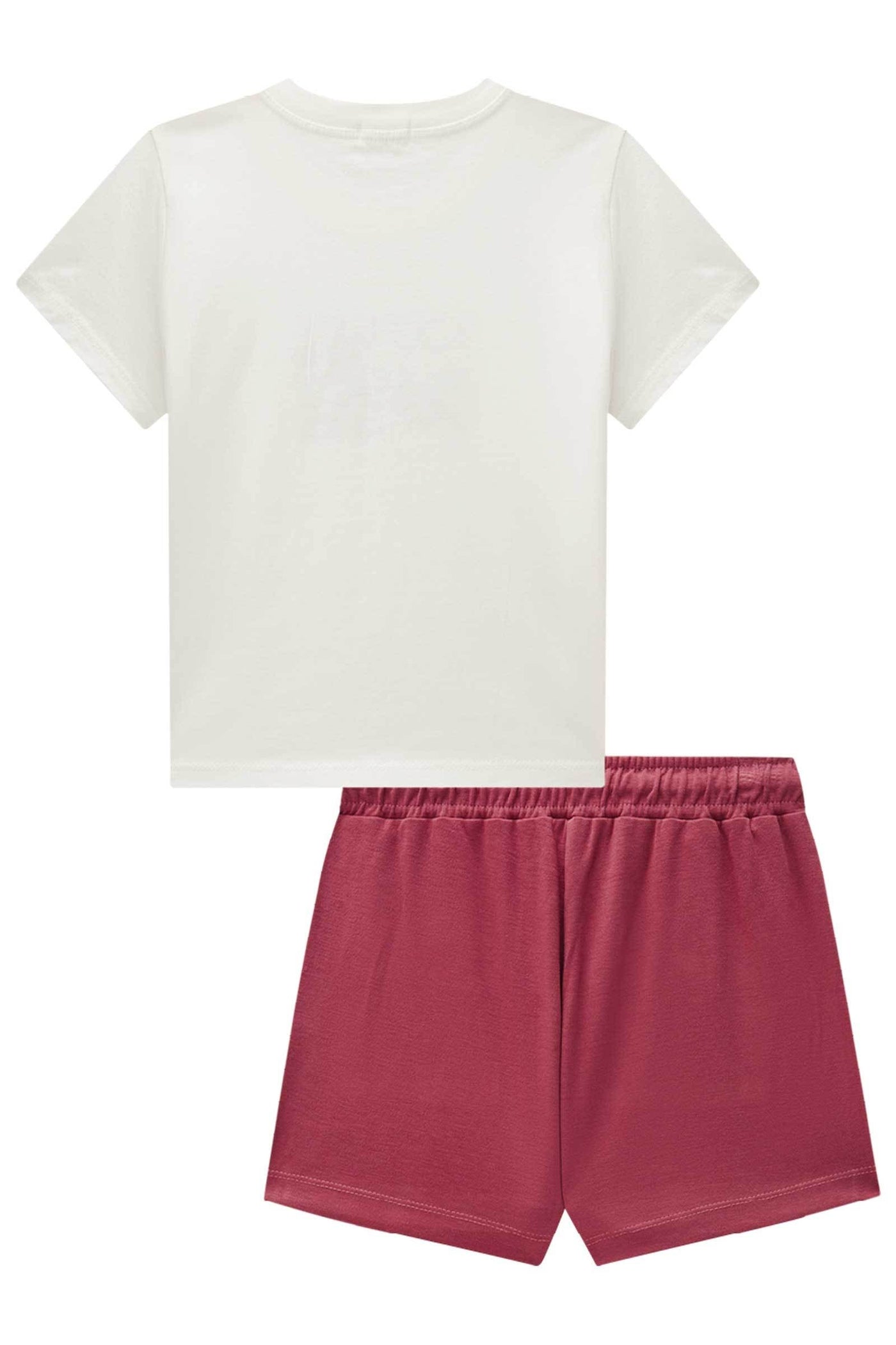 Conjunto de Blusa Boxy em Meia Malha e Short Saia em Malha Stretch 86463 Vic&Vicky Teen Menina