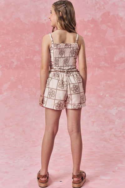 Conjunto de Blusa Cropped e Shorts em Montmatre 83699 Vic&Vicky Teen Menina