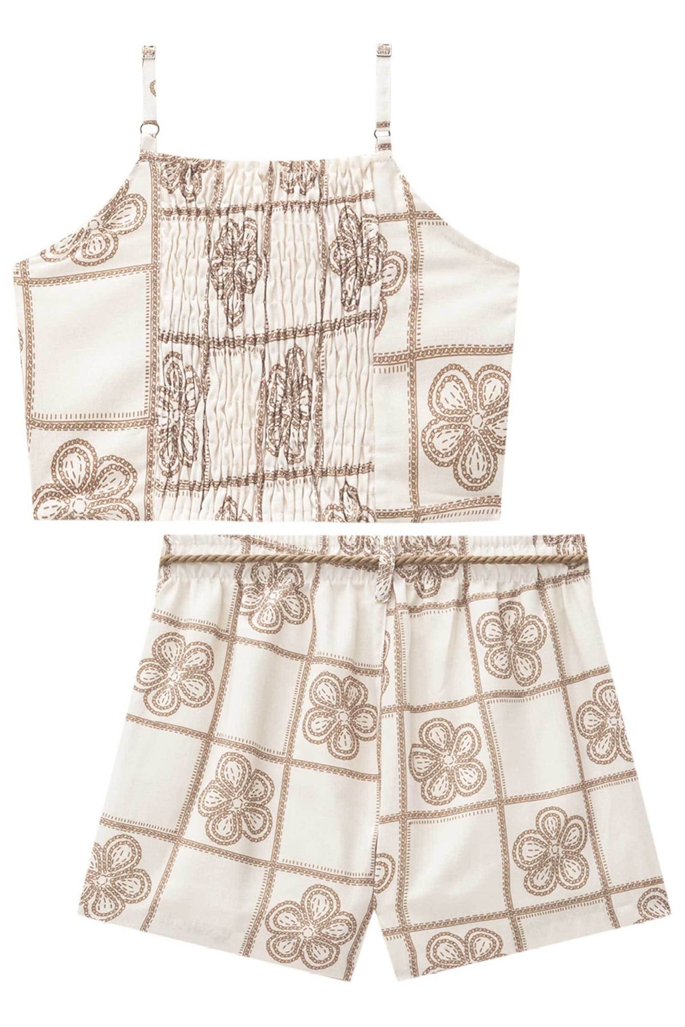 Conjunto de Blusa Cropped e Shorts em Montmatre 83699 Vic&Vicky Teen Menina