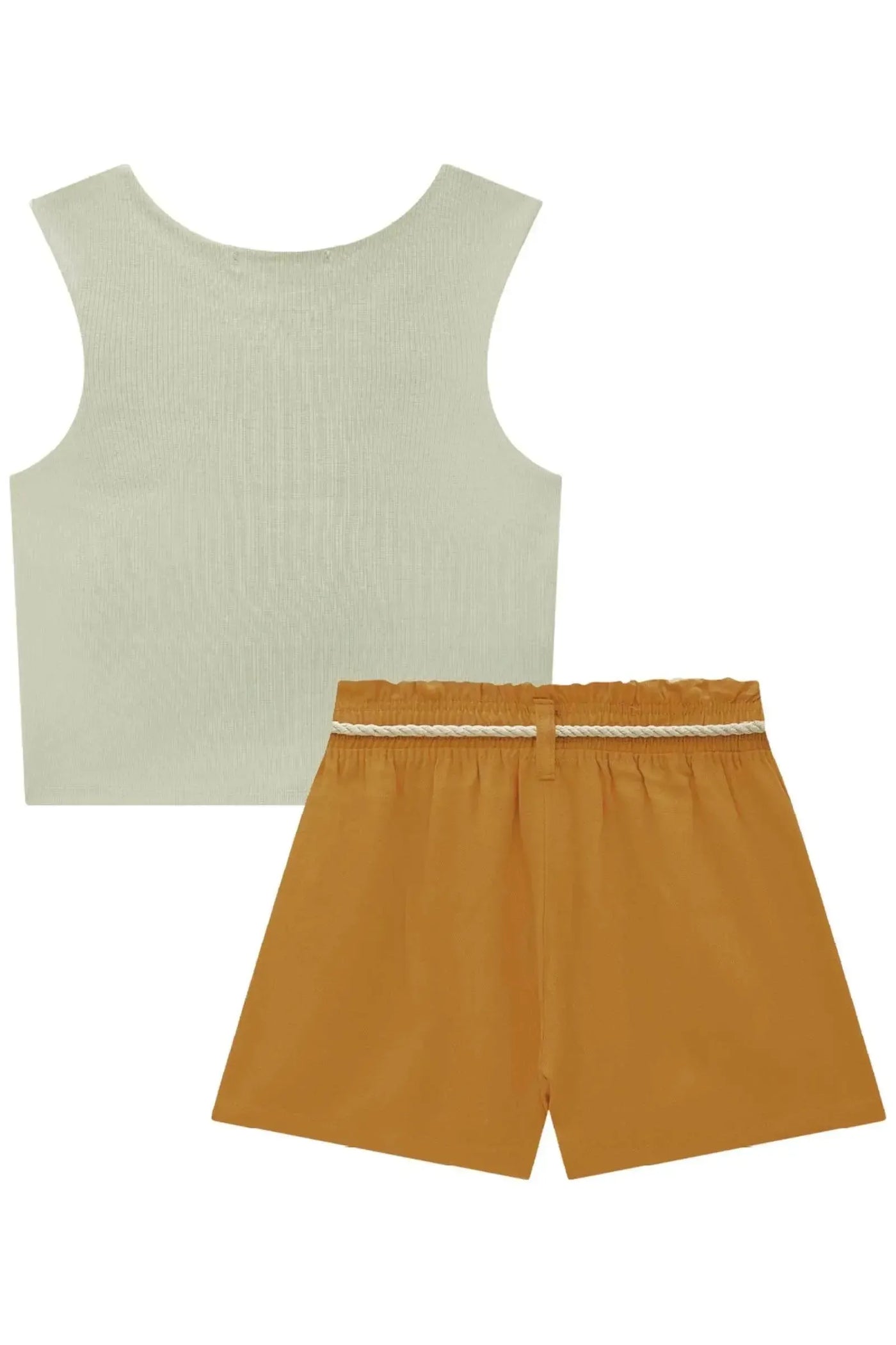 Conjunto de Blusa Cropped em Canelado Liz e Shorts em Viscose Flare 87757 Lilimoon Teen Menina