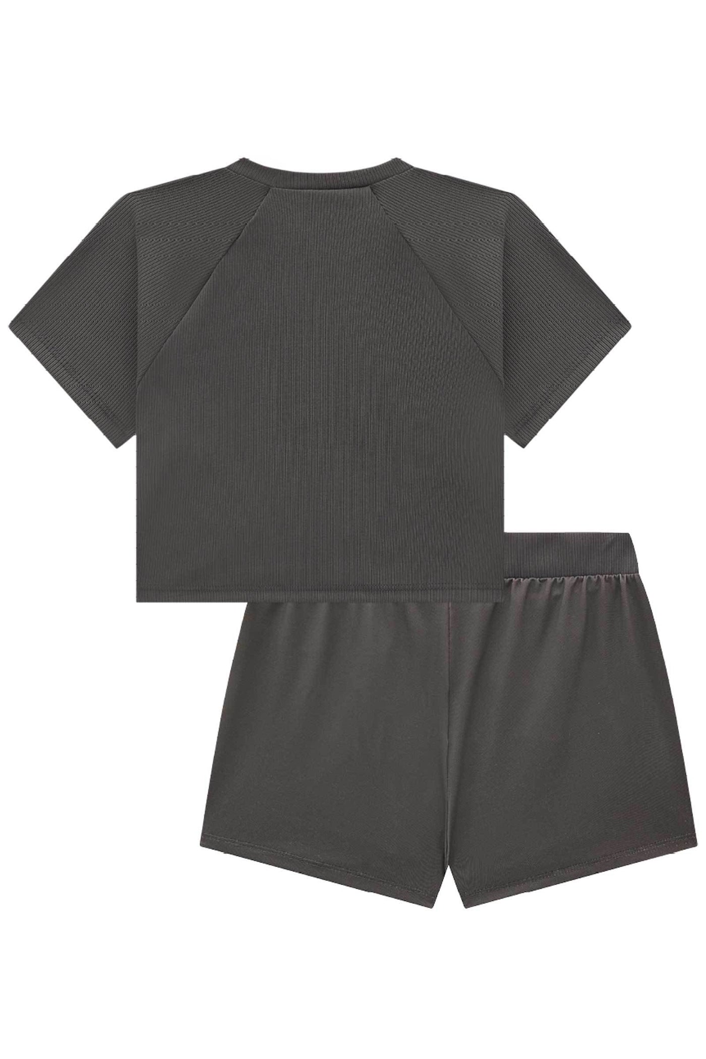 Conjunto de Blusa Cropped em Ribana Fancy e Short Saia em Malha UV 50+ 84652 Vic&Vicky Teen Menina