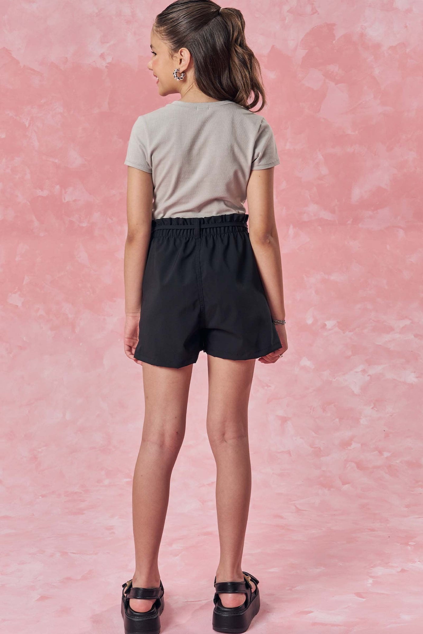 Conjunto de Blusa em Cotton e Shorts em Nylon Alfaiataria 84675 Vic&Vicky Teen Menina