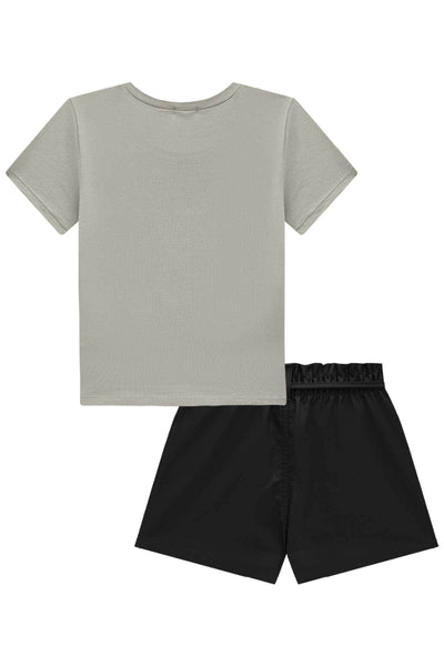 Conjunto de Blusa em Cotton e Shorts em Nylon Alfaiataria 84675 Vic&Vicky Teen Menina