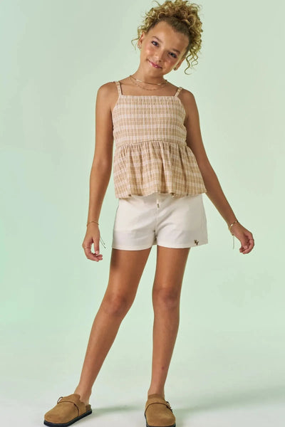 Conjunto de Blusa em Malha Texturizada e Shorts em Sarja com Elastano 87882 Vic&Vicky Teen Menina