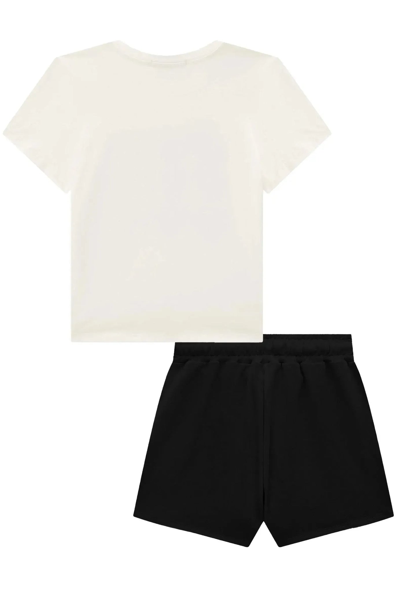 Conjunto de Blusa em Meia Malha e Short Saia em Moletom sem Pelúcia 94181 Lilimoon Teen Menina