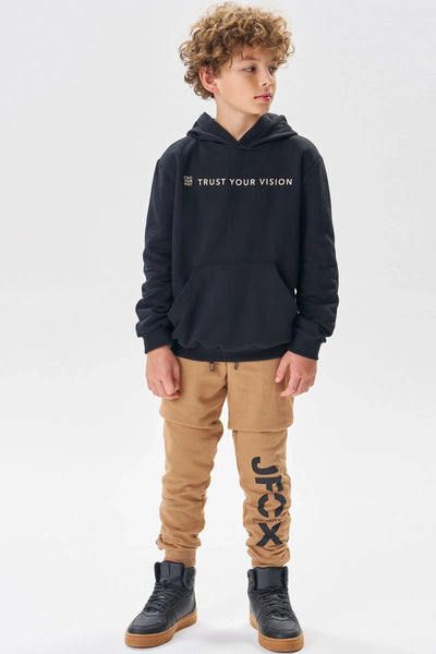 Conjunto de Blusão em Moletom 3 Cabos com Pelúcia e Calça Jogger em Moletom com Pelúçia 80997 Johnny Fox Teen Menino