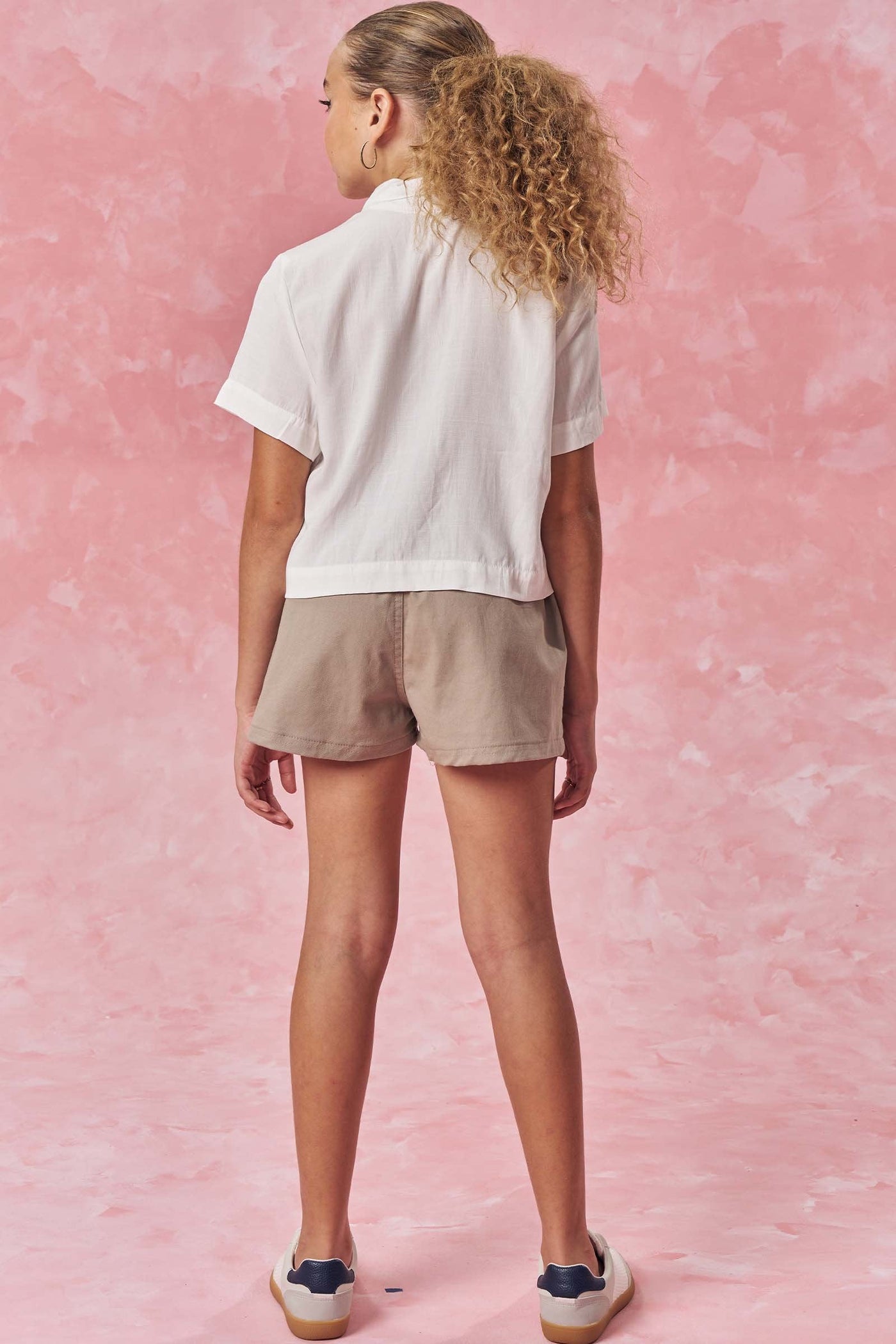 Conjunto de Camisa Boxy em Viscose Nice e Shorts em Sarja com Elastano 85183 Vic&Vicky Teen Menina