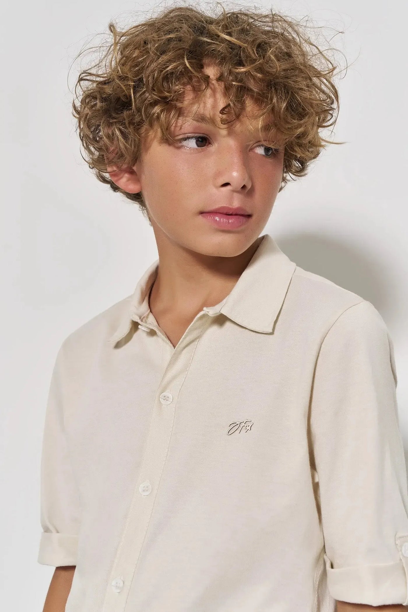 Conjunto de Camisa em Meia Malha e Bermuda em Linho Santorine com Elastano 87069 Johnny Fox Teen Menino