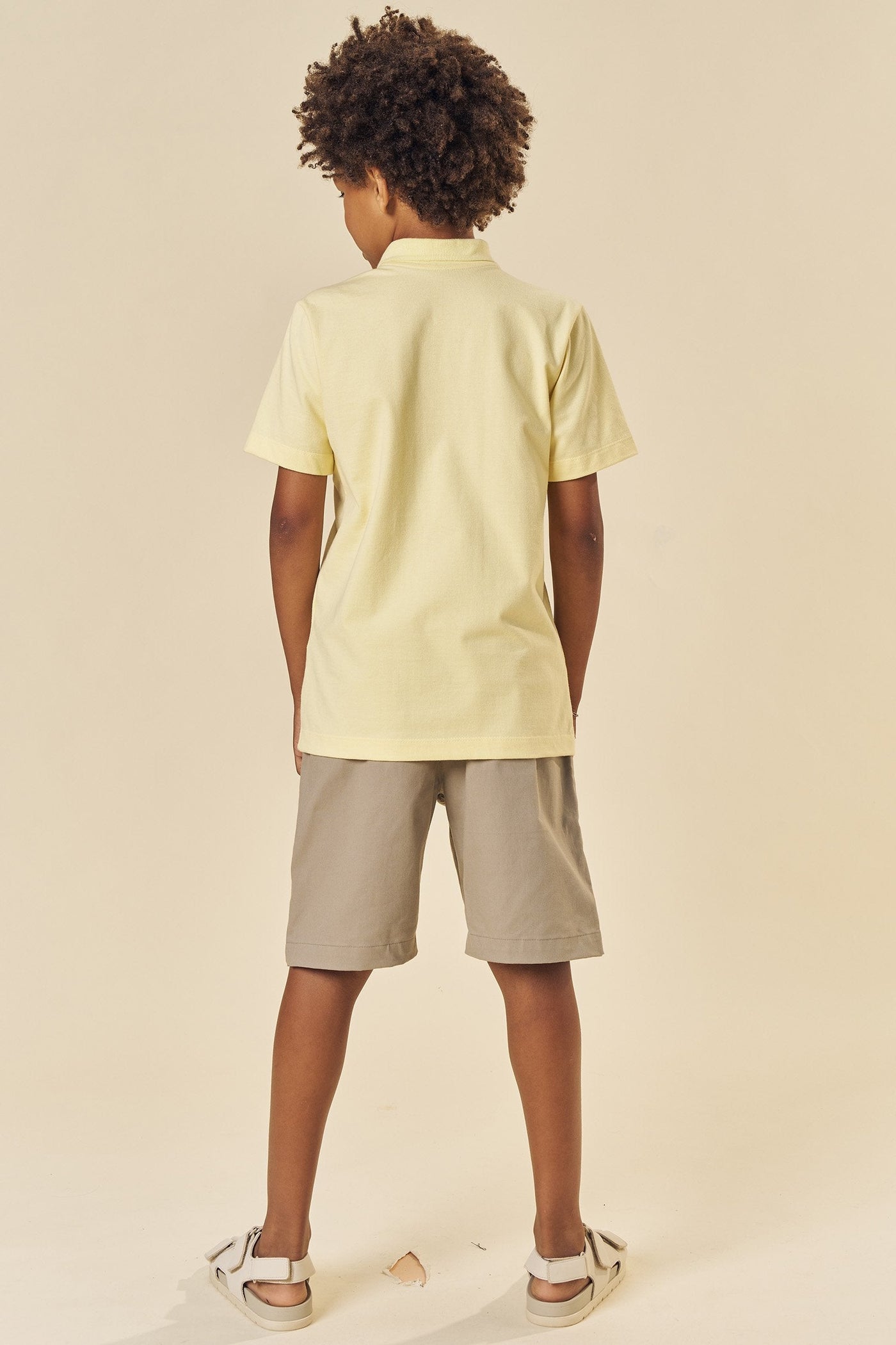 Conjunto de Camisa Polo em Piquet com Elastano e Bermuda em Sarja Caribe com Elastano 84078 Johnny Fox Teen Menino